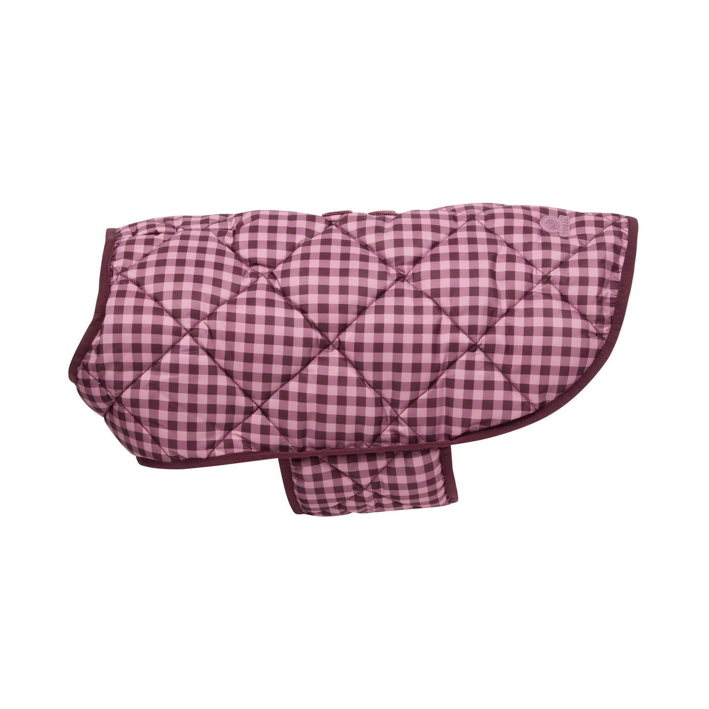 Bark Gingham Printed Padded Dog Coat - Mauve Gingham