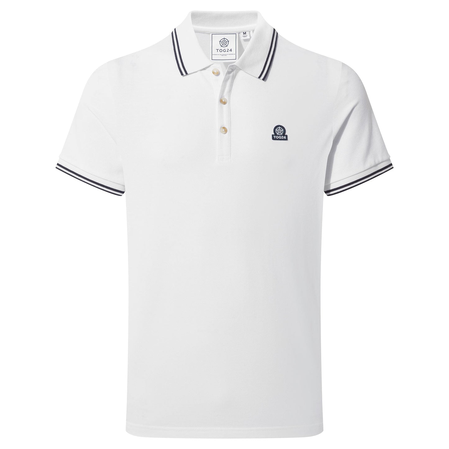 Biston Mens 100% Cotton Pique Polo Shirt - Optic White