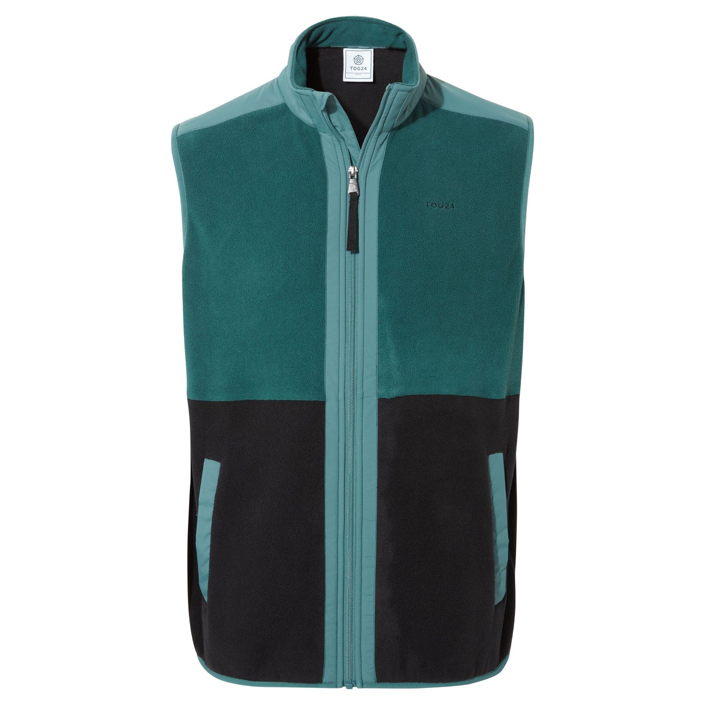 Boltby Mens Relaxed Fit Microfleece Gilet - Hydro Blue/Black
