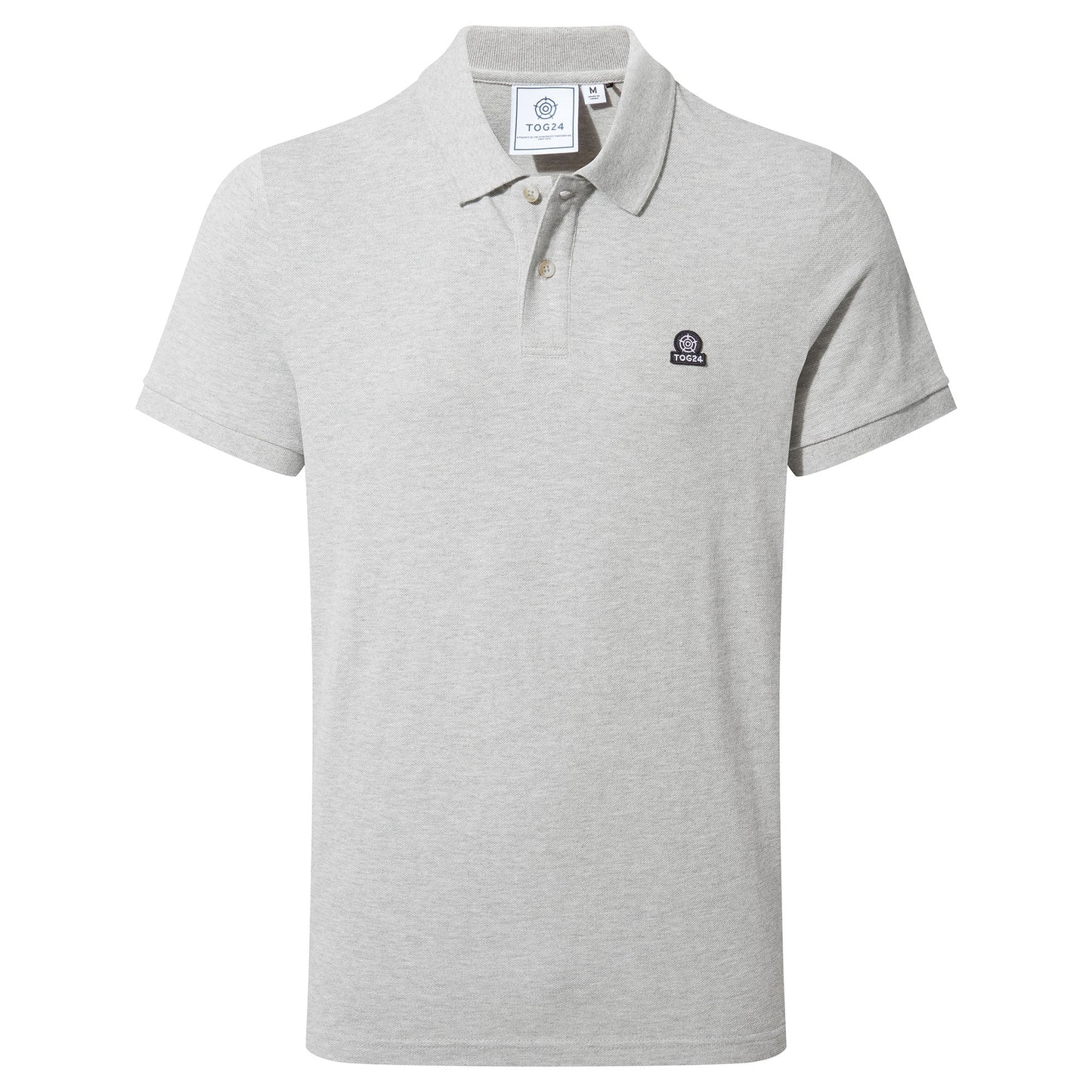 Braunton Mens 100% Cotton Pique Polo Shirt - Light Grey Marl