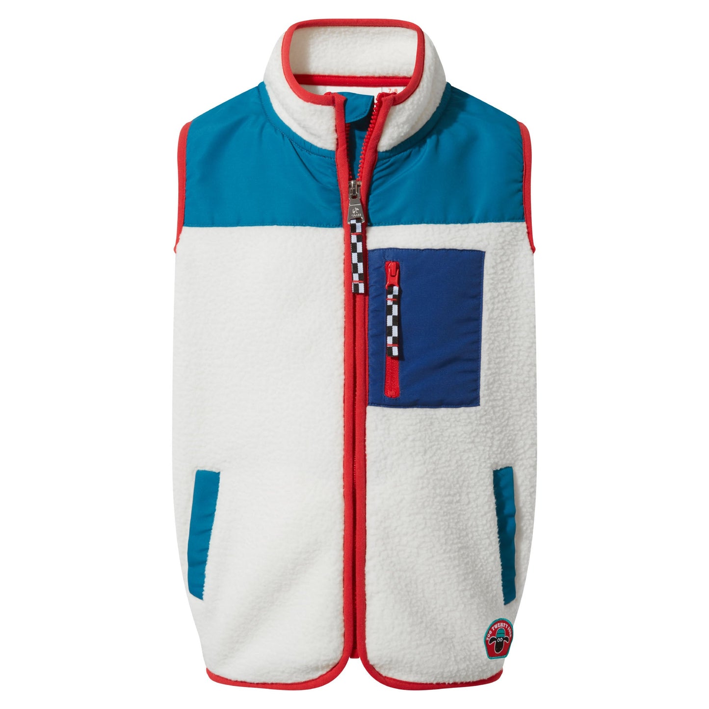 Damara Kids Shaun the Sheep Sherpa Gilet - Woolly/Ocean Blue