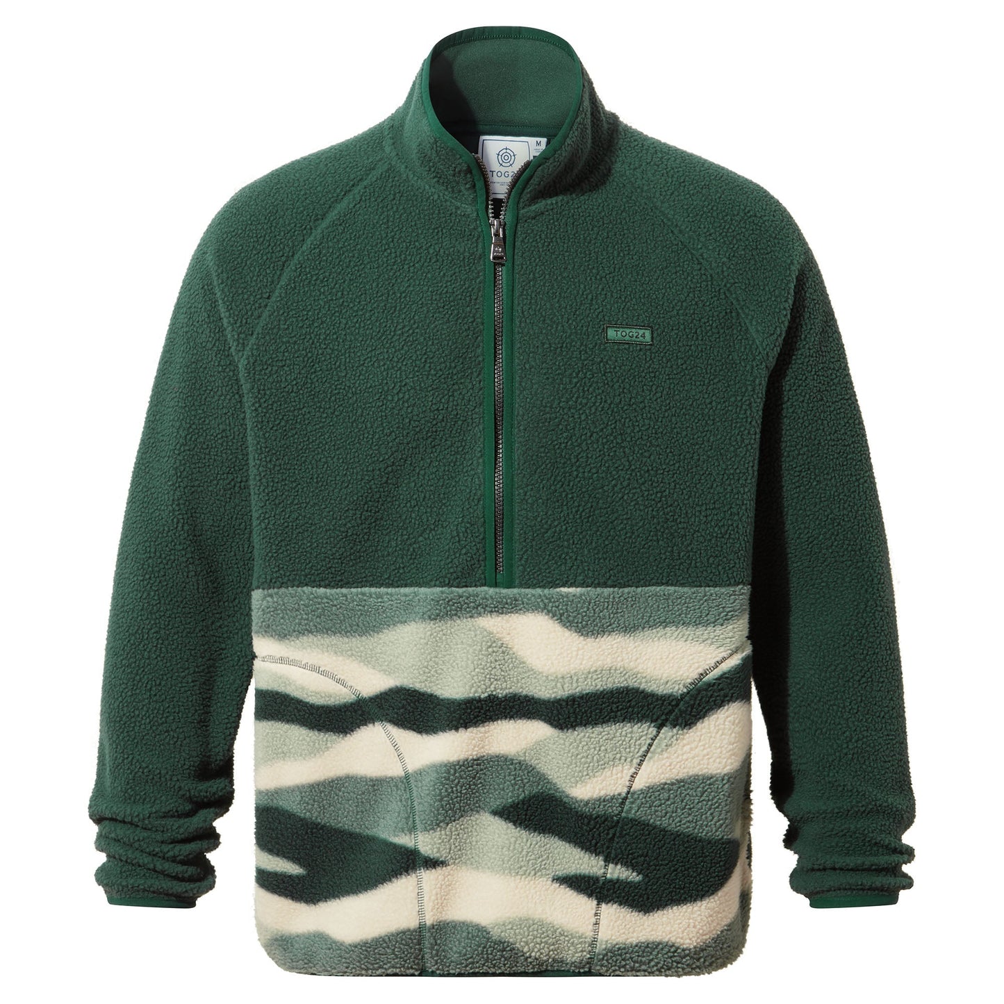 Flaxley Mens Sherpa Fleece - Racing Green Landscape Print