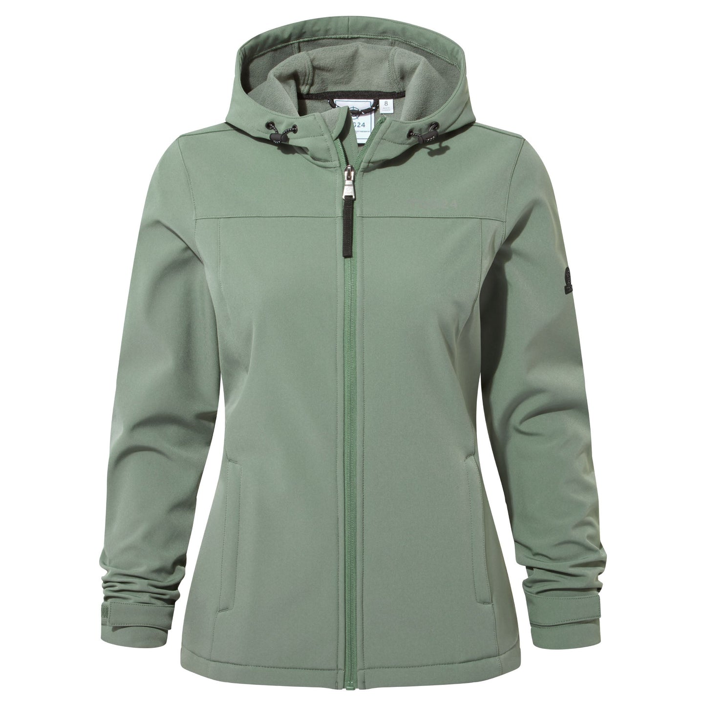 Keld Womens Shower Resistant Hooded Softshell Jacket - Light Forest