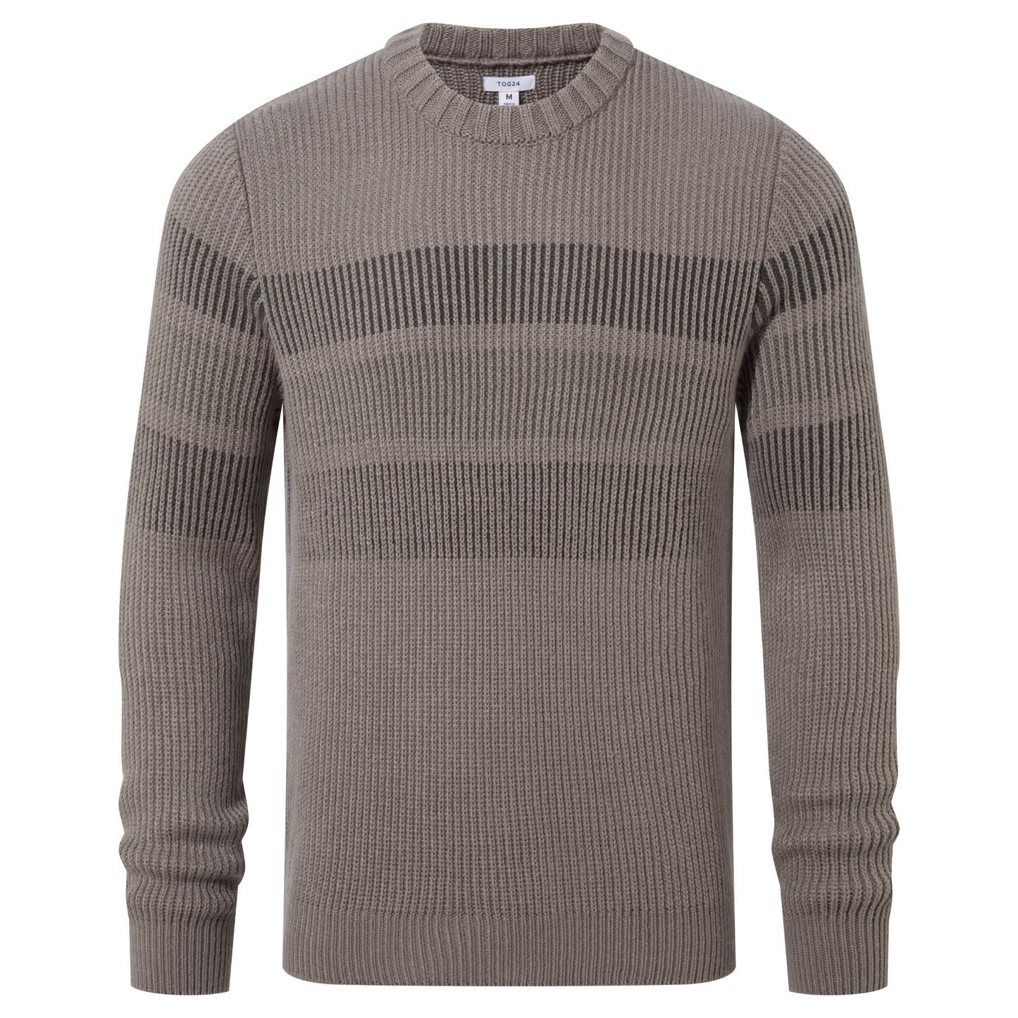 Leonard Mens Chunky Knitted Jumper - Mid Grey