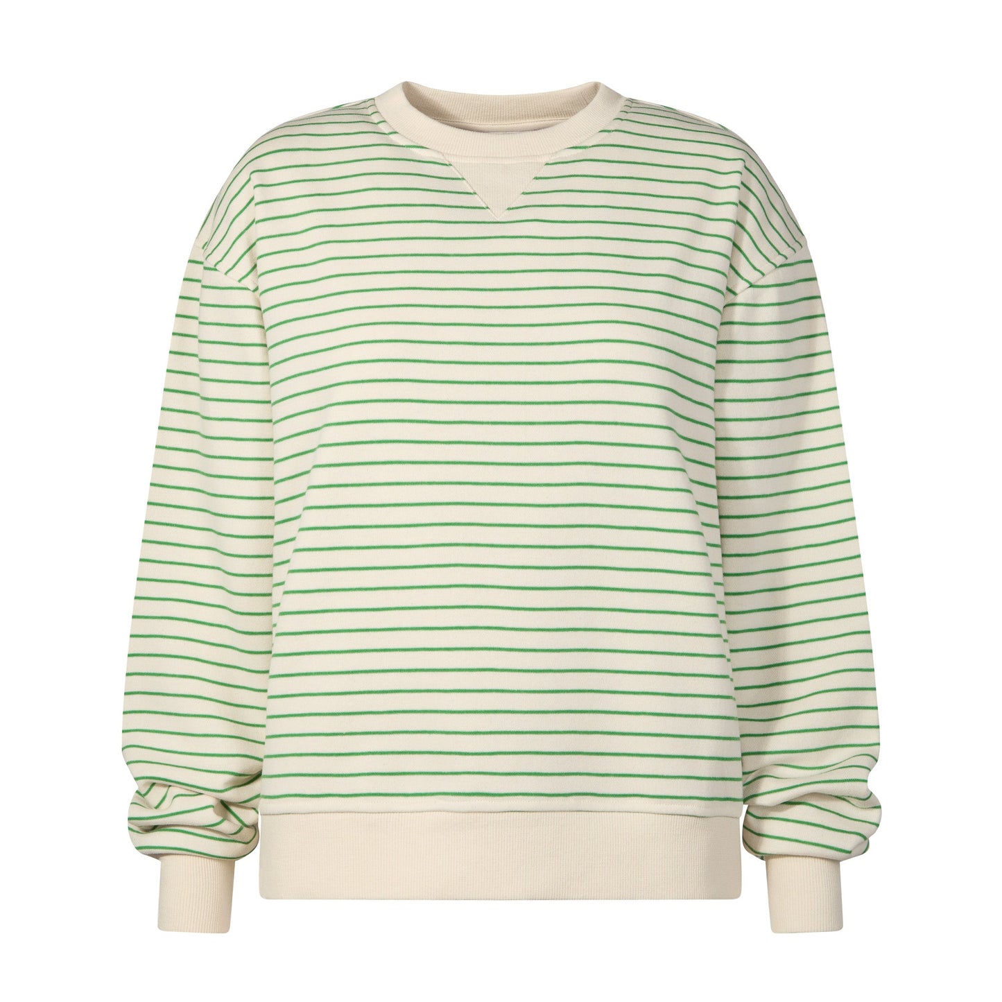 Marsella Womens Relaxed Fit Supersoft Sweat - Basil Green Stripe
