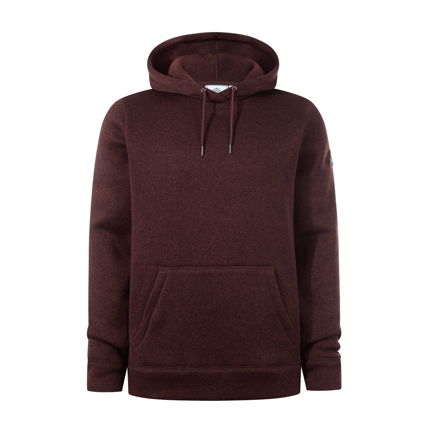 Mosby Mens Supersoft Knitlook Fleece Hoody - Chestnut Brown Melange