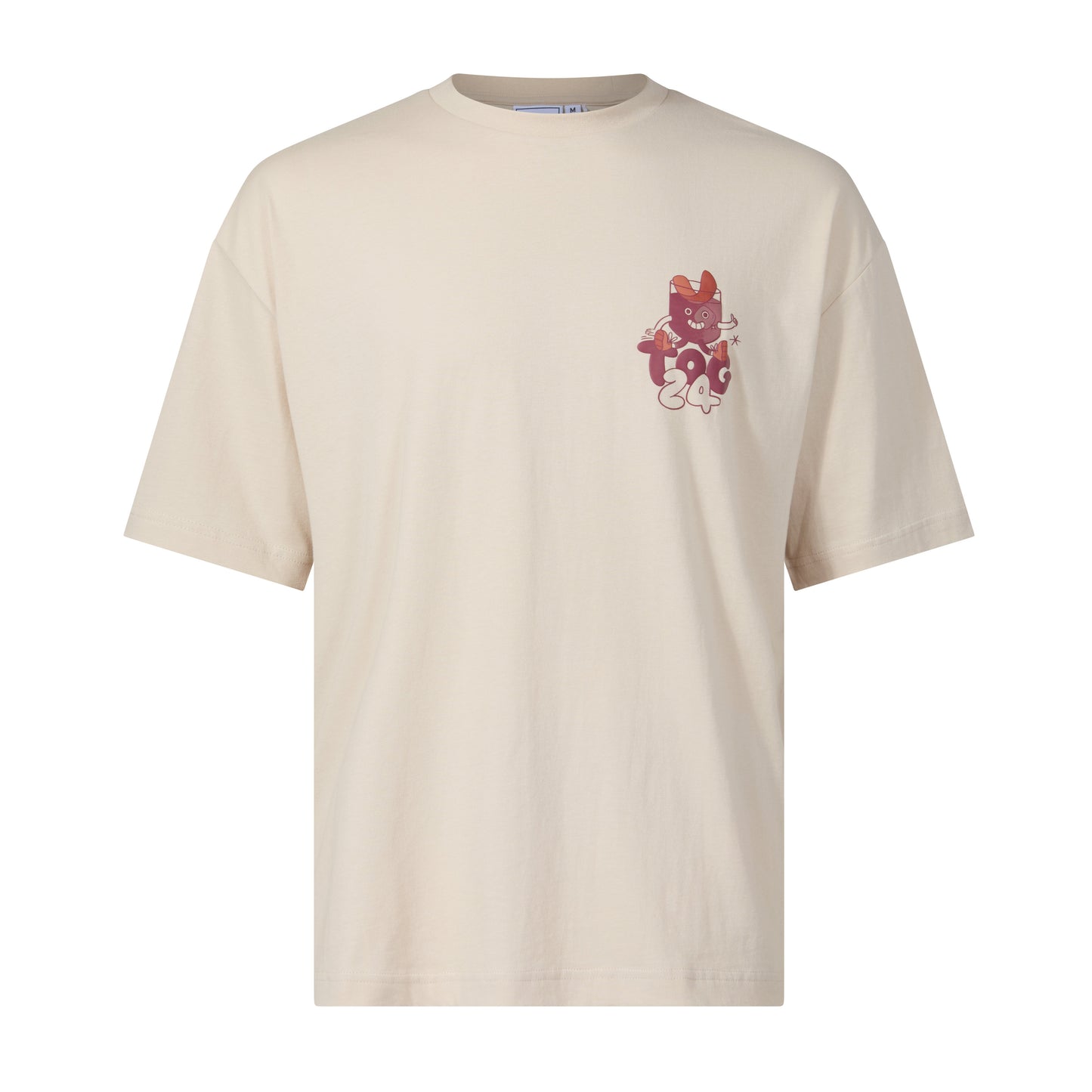 Negroni Mens Relaxed Fit 100% Cotton Supersoft Hattie Clark T-Shirt - Warm Cloud