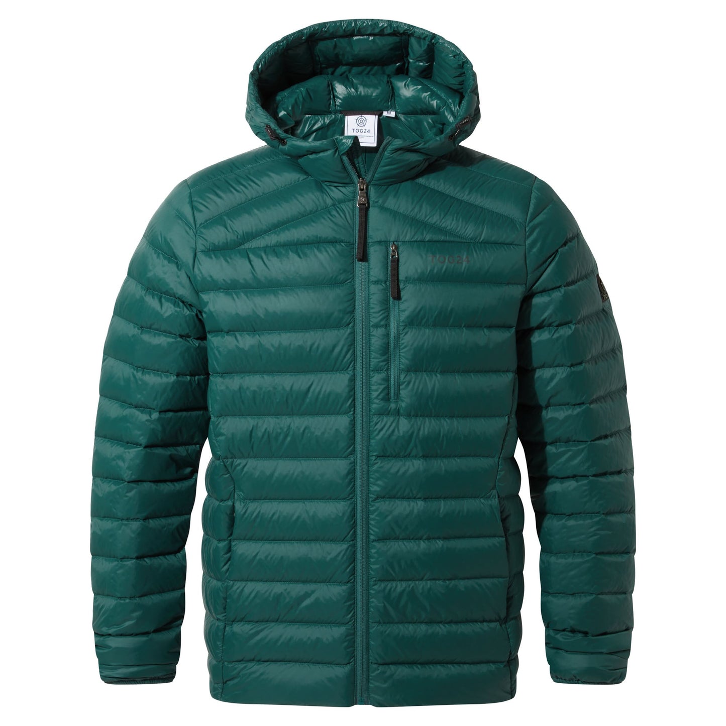 North Mens RDS Certified Down Hooded Jacket - Evergreen