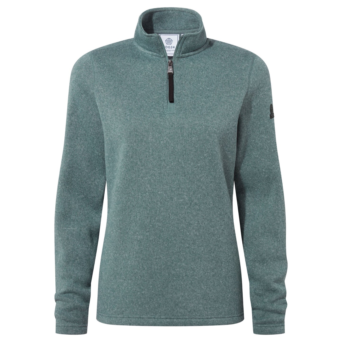 Pearson Womens Knitlook Quarter Zip Fleece - Mist Grey Marl