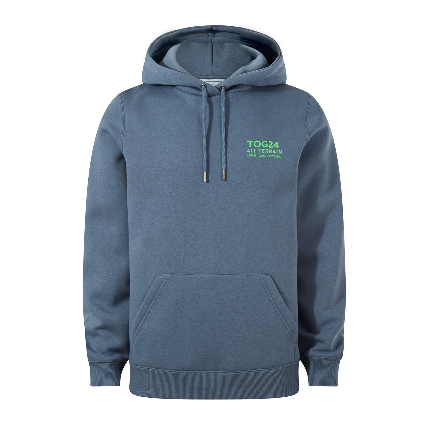 Terrain Mens Supersoft Heavyweight Graphic Print Hoodie - Smokey Blue