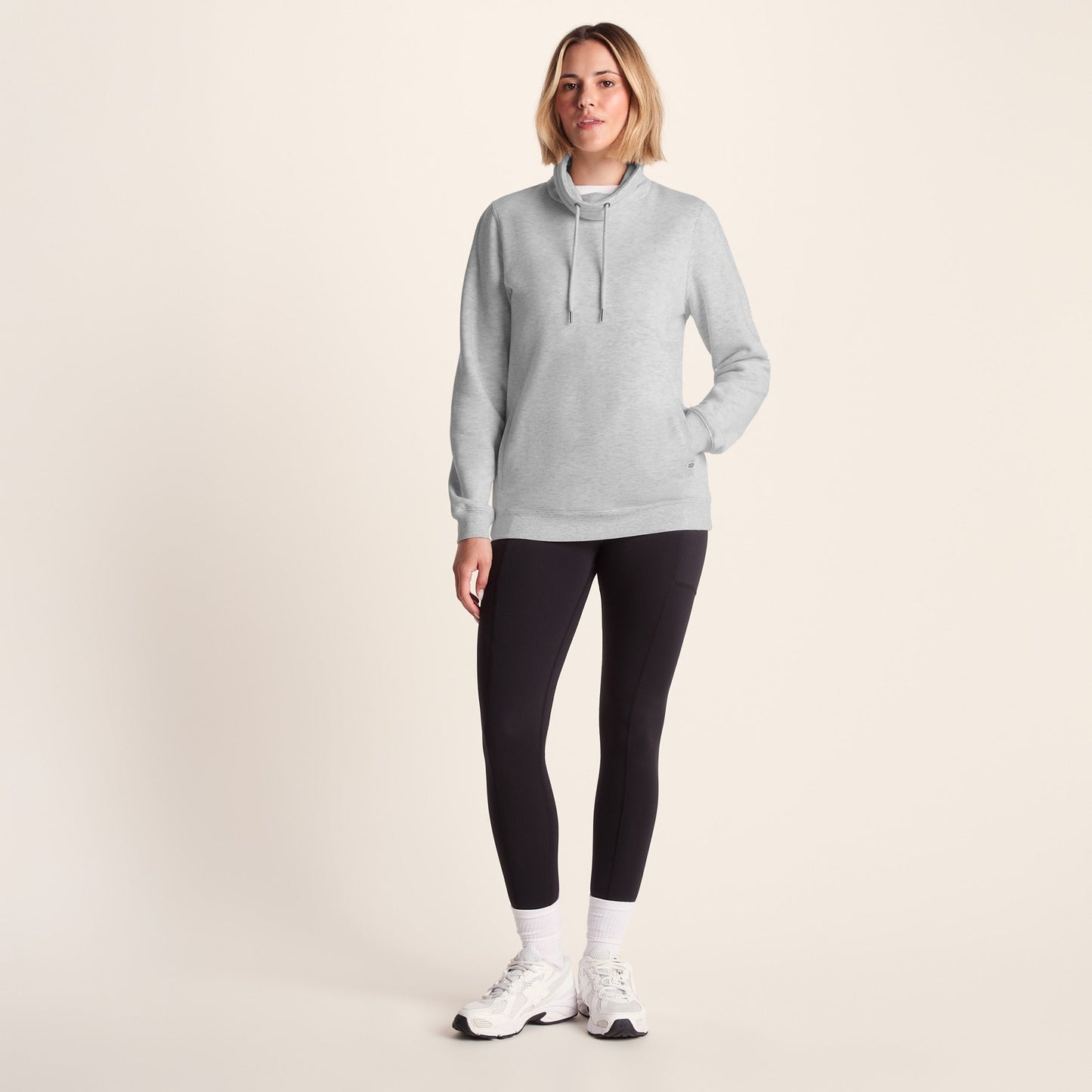 Abigail Womens Supersoft Funnel Neck Sweat - Oatmeal Marl