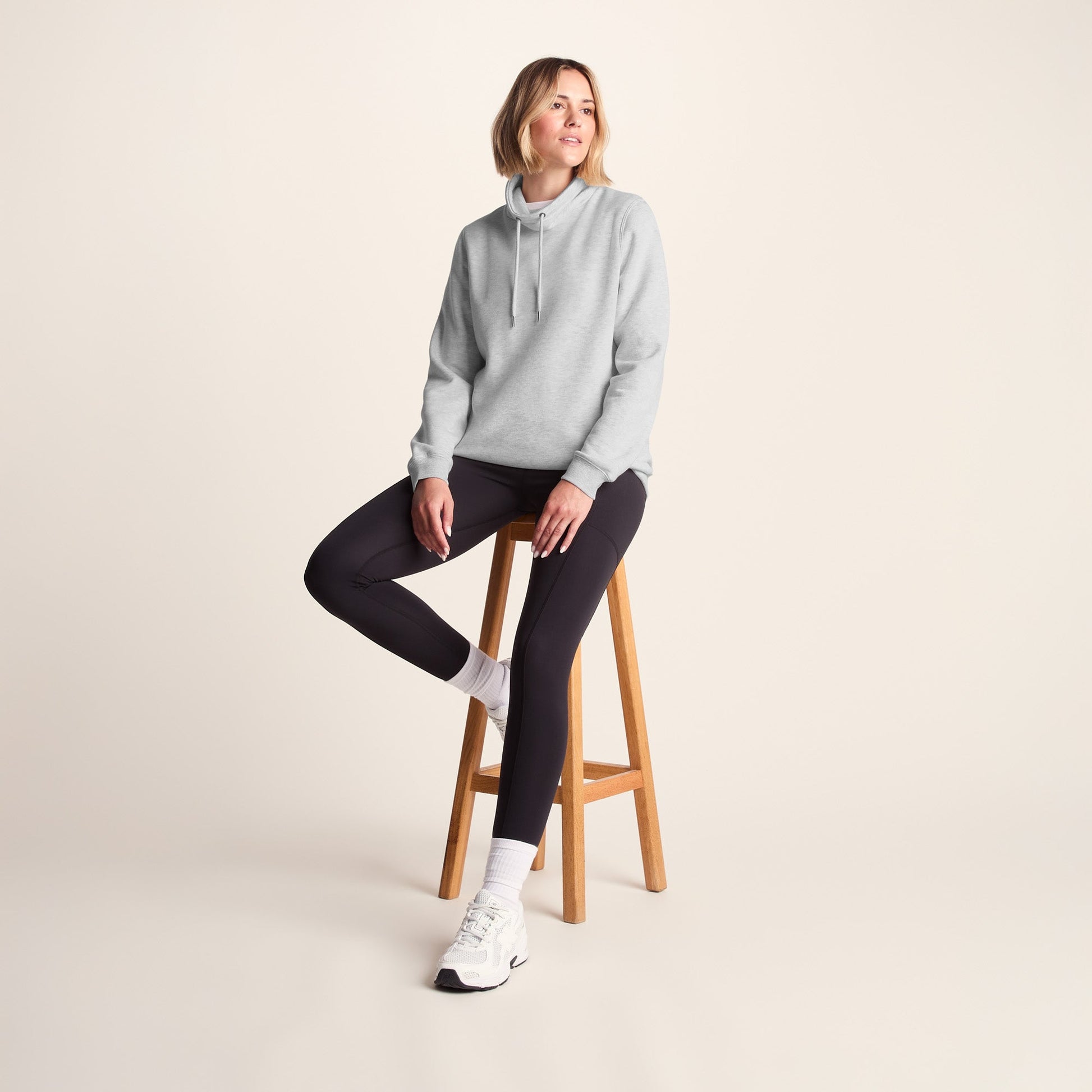Abigail Womens Supersoft Funnel Neck Sweat - Oatmeal Marl