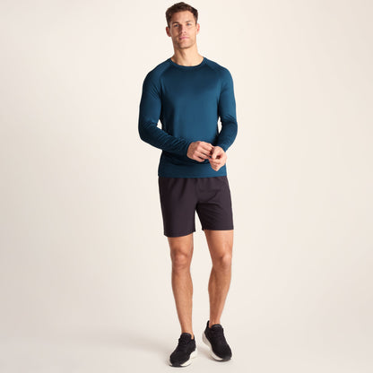 Ace Mens Long Sleeve Performance T-Shirt - Inky Blue