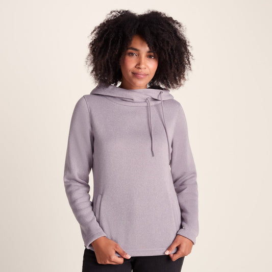 Acer Womens Oversized Supersoft Knitlook Fleece Hoody - Pale Lilac Marl