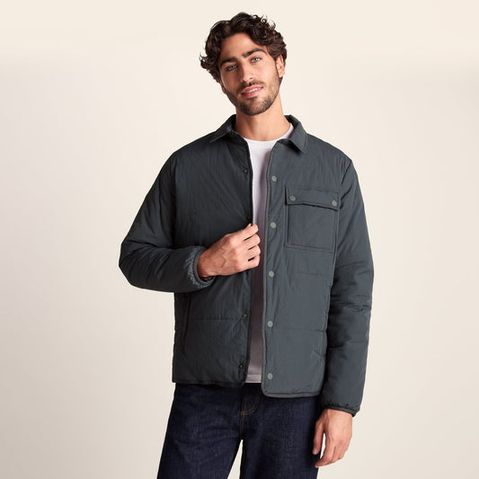 Adamson Mens Shower Resistant Insulated Shacket - Deep Slate