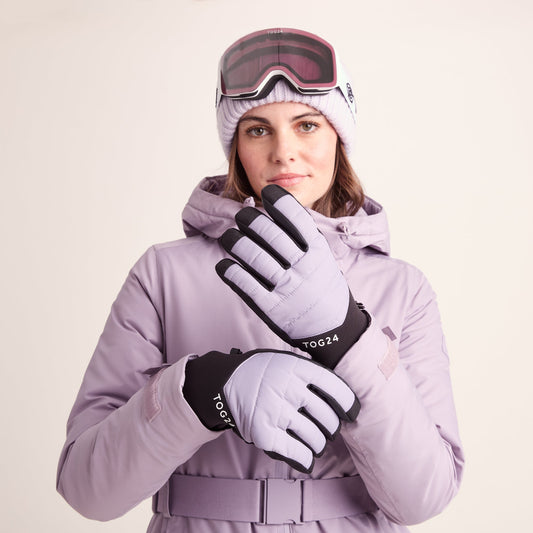 Adventure Waterproof Insulated Ski Gloves - Lavender Grey