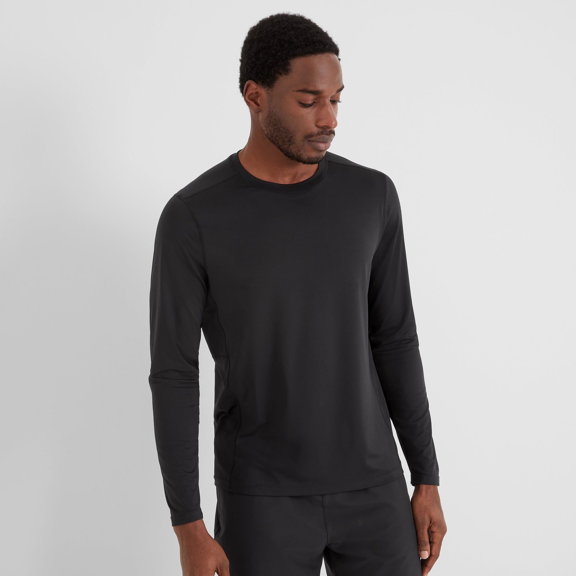 Aller Mens Long Sleeve Performance T-Shirt - Black