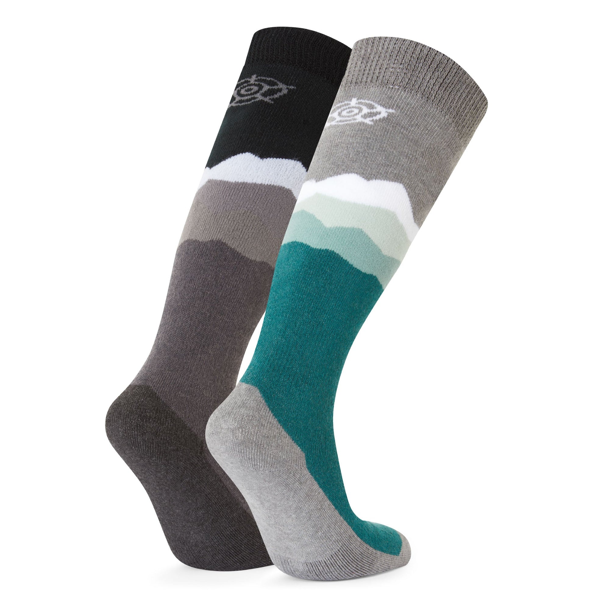 Allevard Mens Ski Socks - Black/Dark Turquoise
