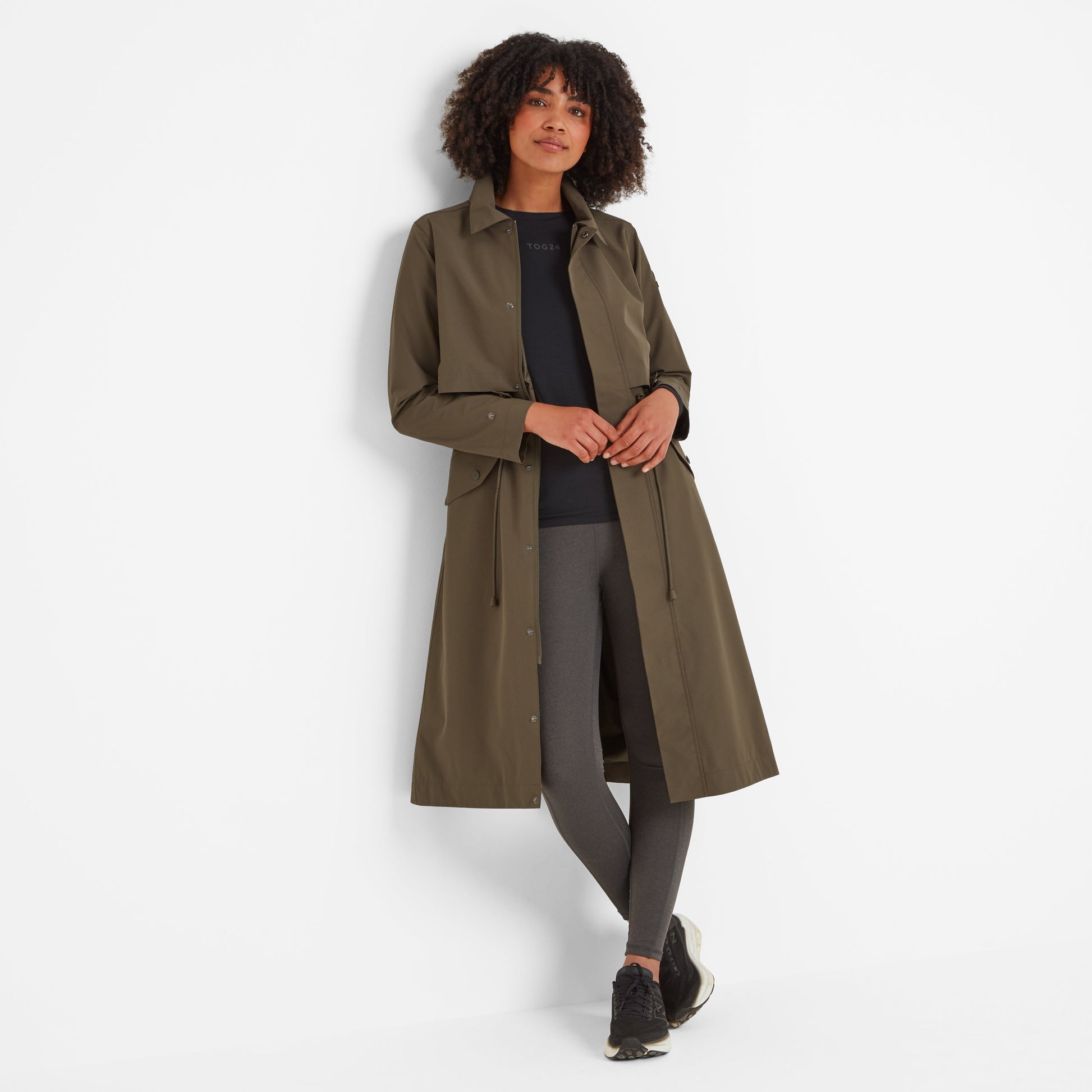 Alva Womens Waterproof Trench Coat - Khaki
