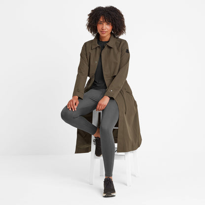 Alva Womens Waterproof Trench Coat - Khaki