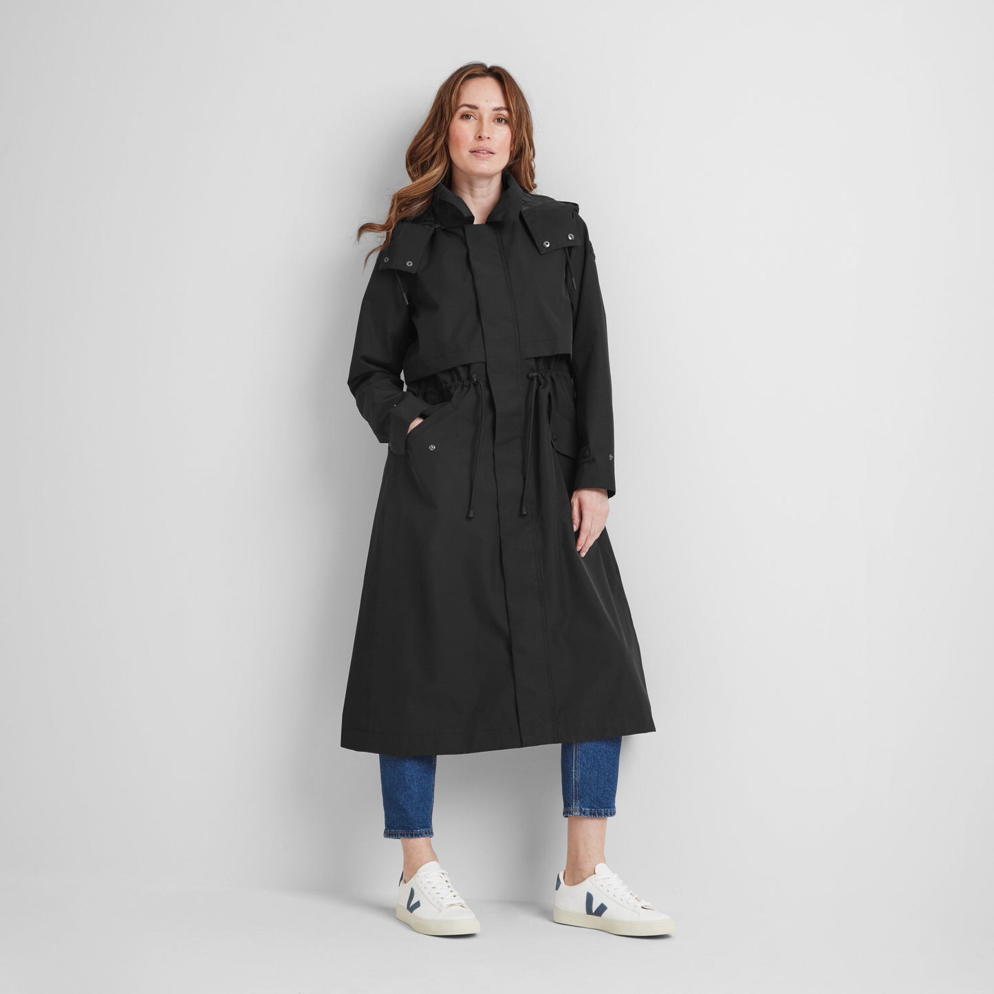 Alva Womens Waterproof Trench Coat - Black