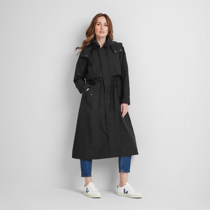 Alva Womens Waterproof Trench Coat - Black