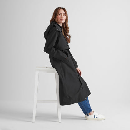 Alva Womens Waterproof Trench Coat - Black