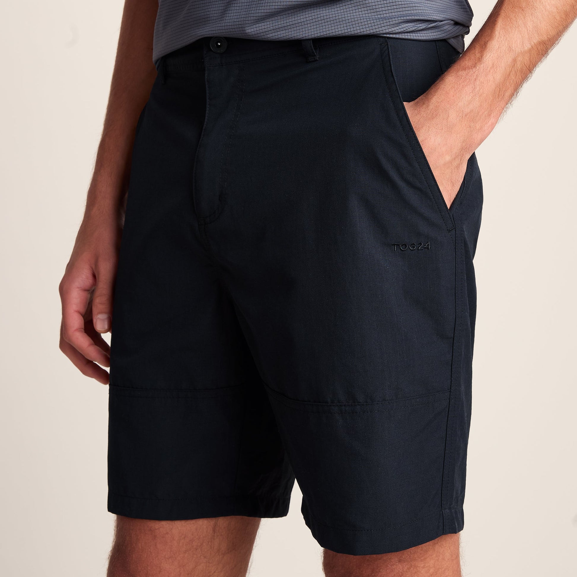 Amble Mens Lightweight Ripstop Performance Shorts - Black