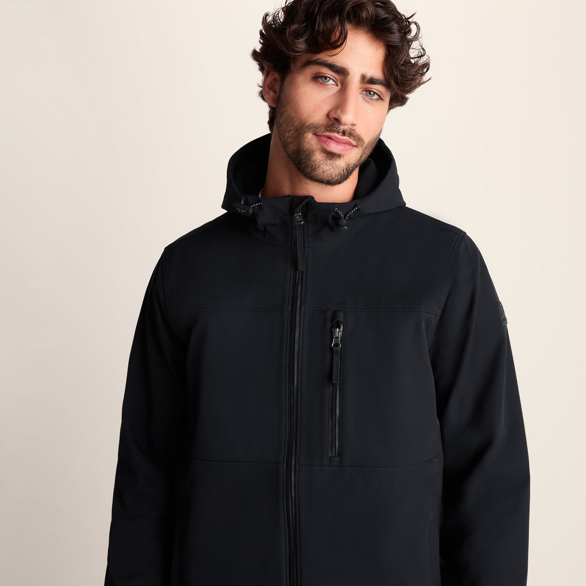 Andro Mens Hooded Waterproof Softshell Jacket - Black