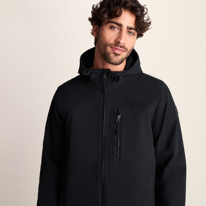 Andro Mens Hooded Waterproof Softshell Jacket - Black