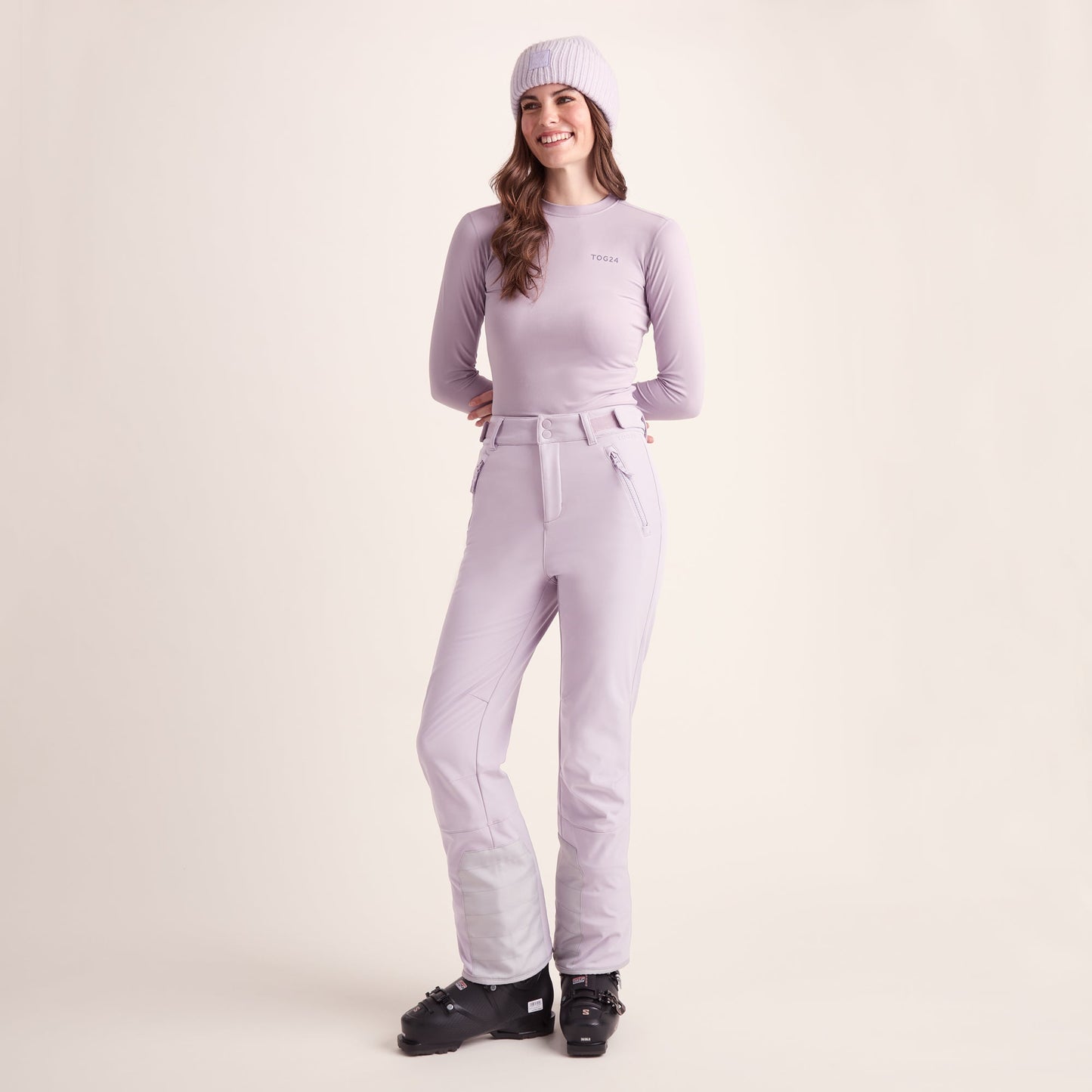 Annecy Womens Softshell Salopettes - Lavender Grey