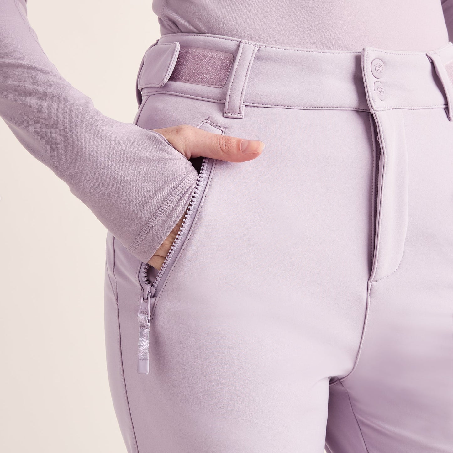 Annecy Womens Softshell Salopettes - Lavender Grey