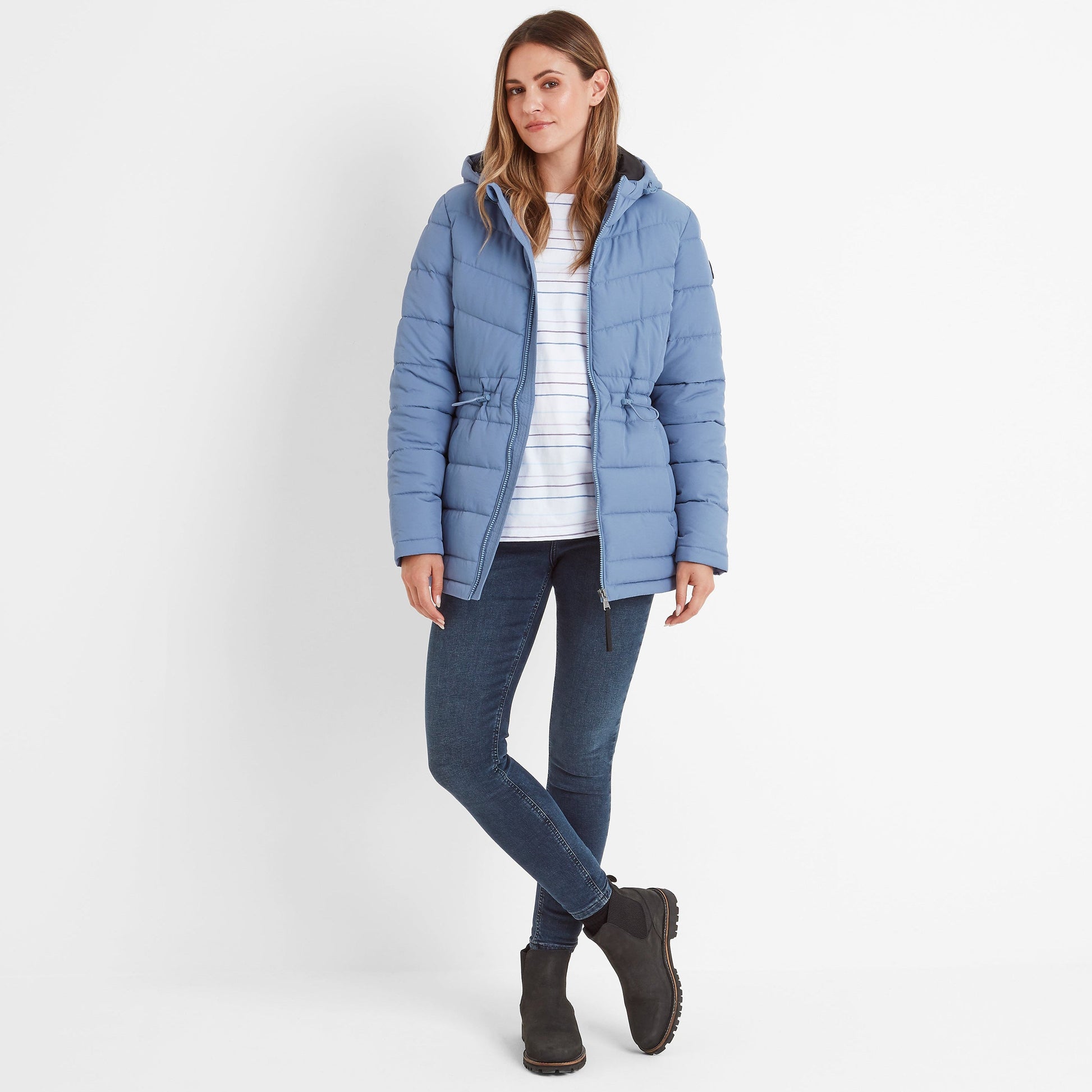 Anthorn Womens Padded Parka - Misty Blue