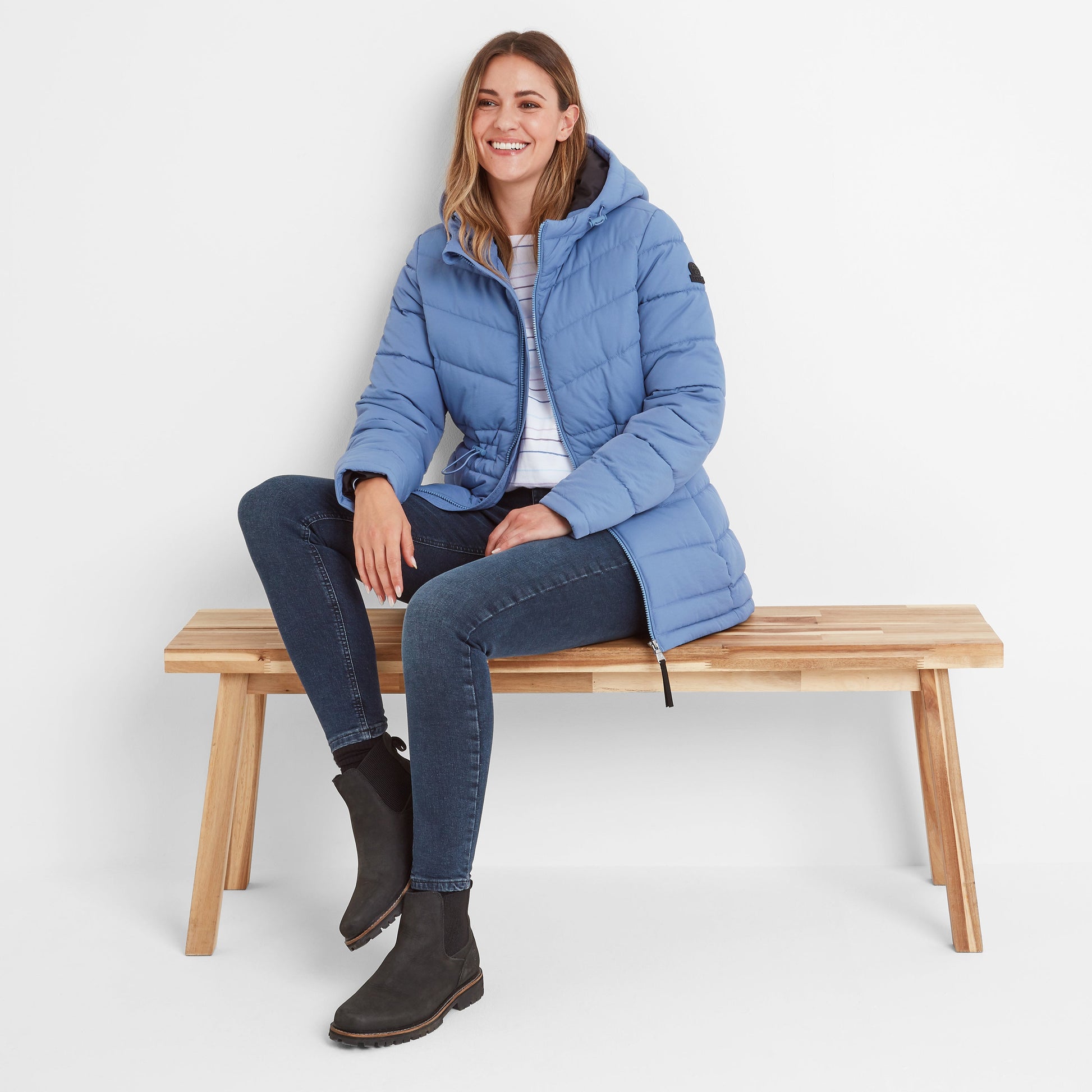 Anthorn Womens Padded Parka - Misty Blue
