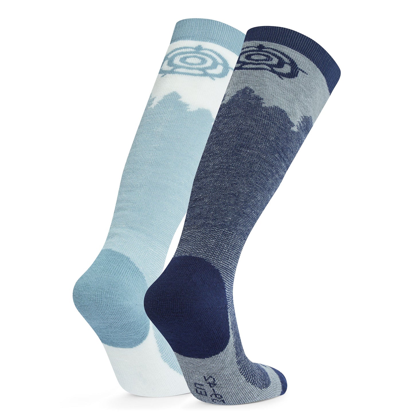 Aprica 2 Pack Womens Ski Sock - Oxford Blue/Mist Grey