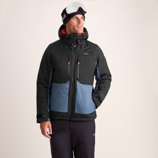 Avoriaz Mens Performance Waterproof Insulated Ski Jacket - Black/Fjord Blue