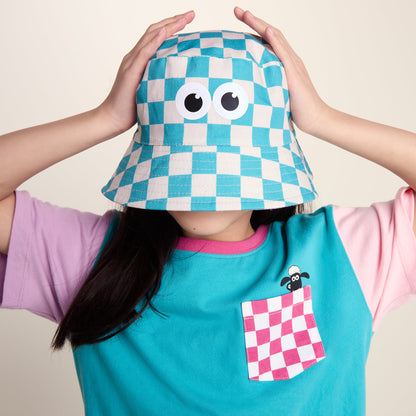 Balkhi Kids Shaun the Sheep Bucket Hat - Spearmint/Woolly Checkerboard