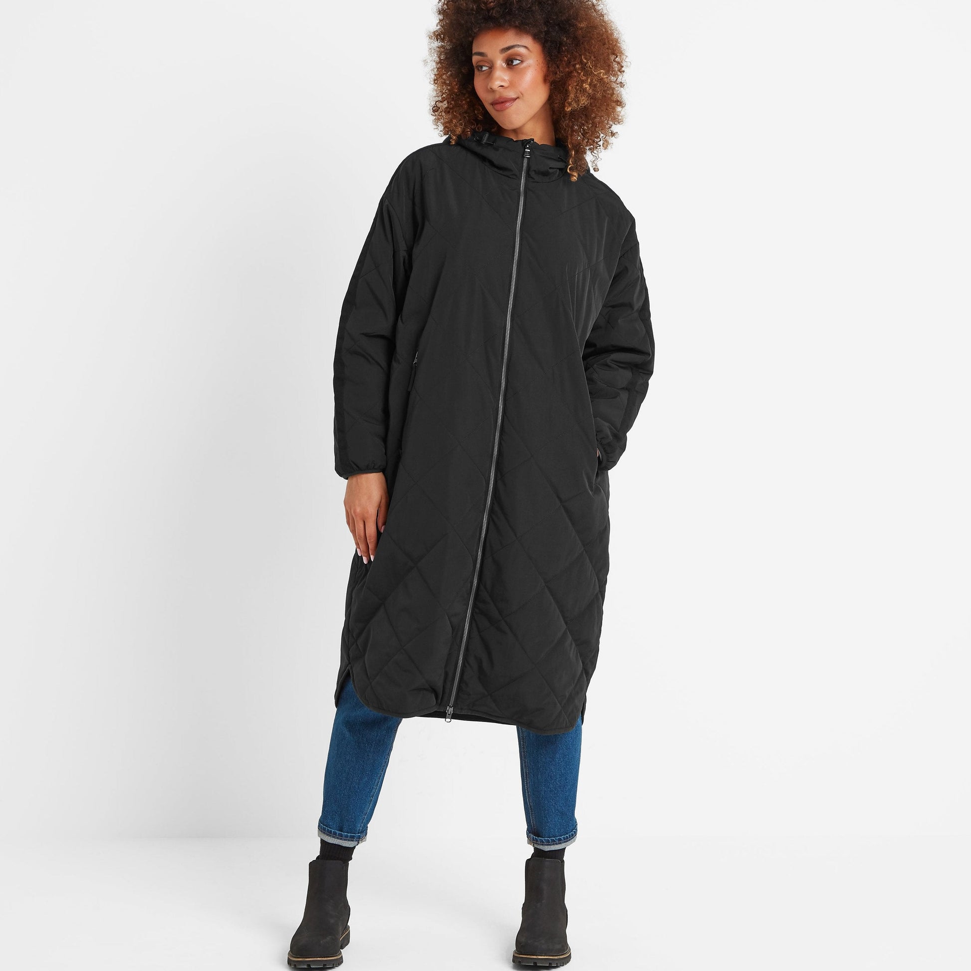 Banton Womens Oversized Shower Resistant Insulated Jacket - Black