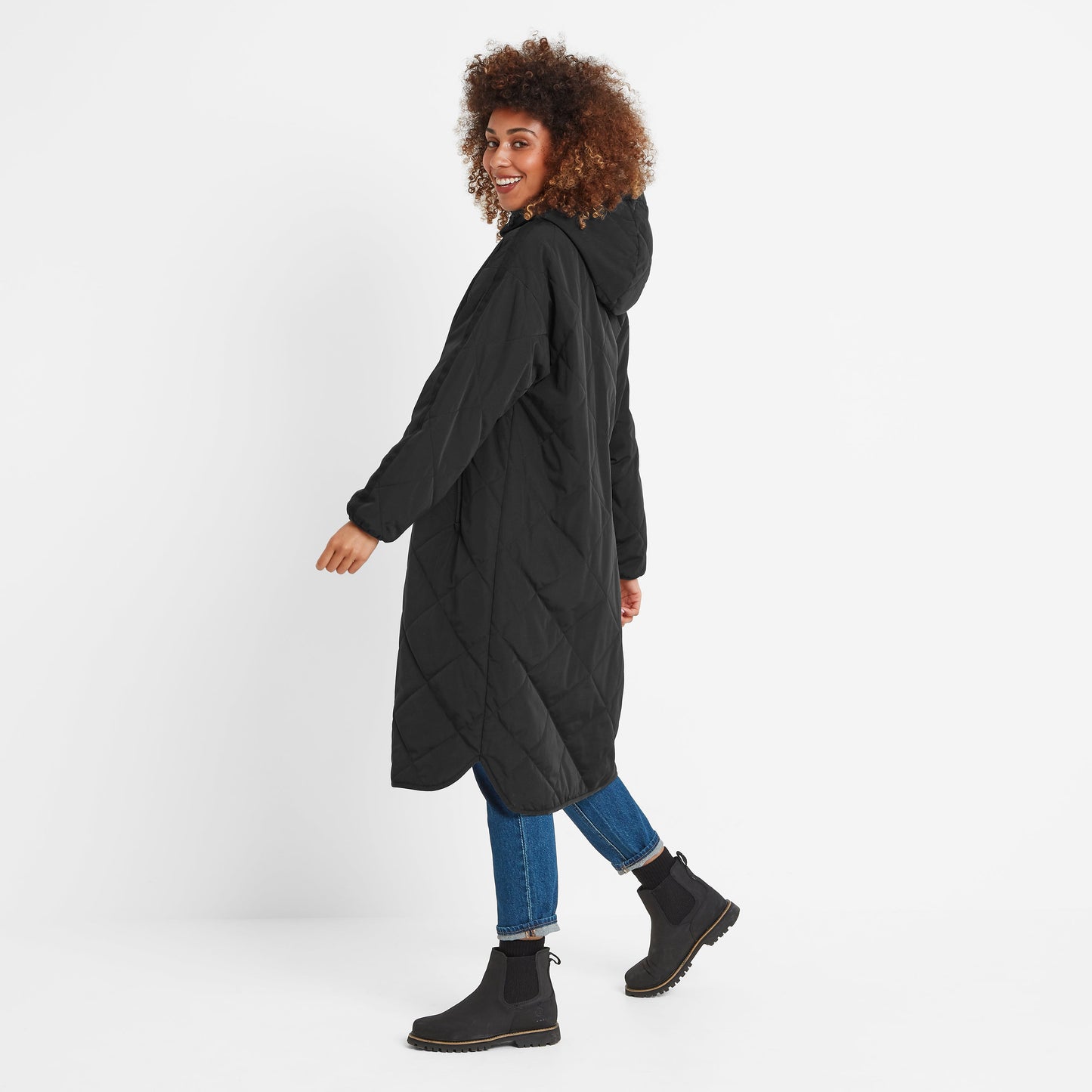 Banton Womens Oversized Shower Resistant Insulated Jacket - Black