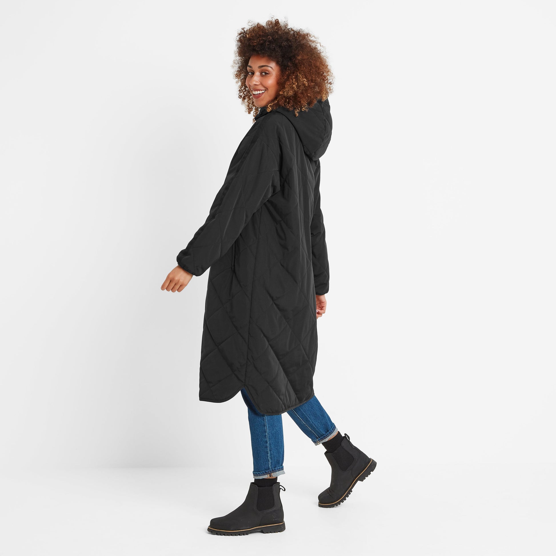 Banton Womens Oversized Shower Resistant Insulated Jacket - Black