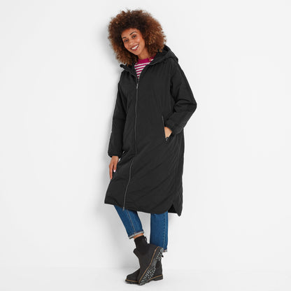 Banton Womens Oversized Shower Resistant Insulated Jacket - Black