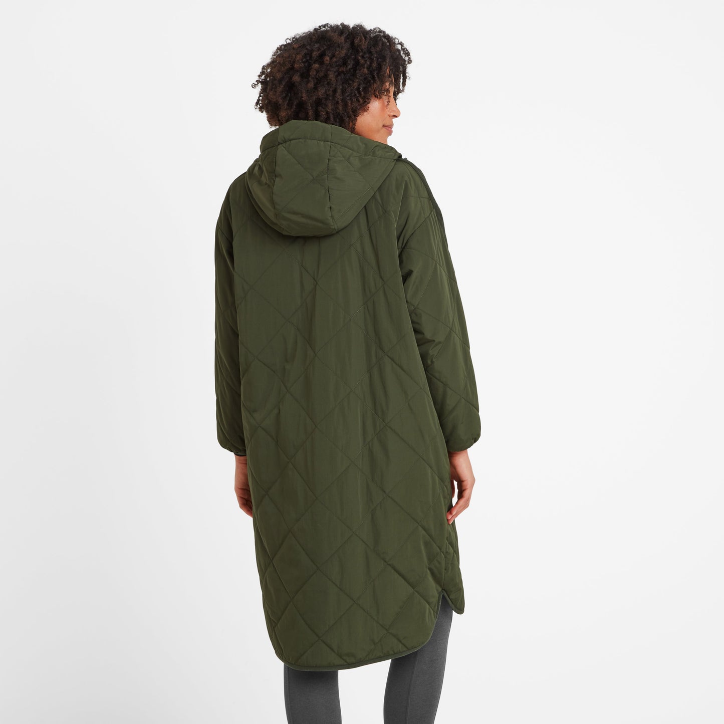 Banton Womens Oversized Shower Resistant Insulated Jacket - Dark Green