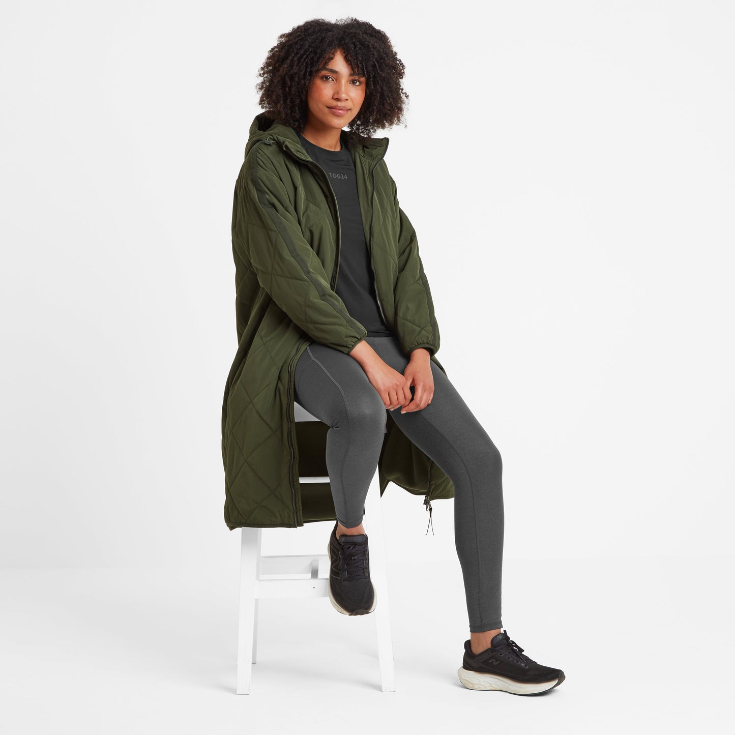 Banton Womens Oversized Shower Resistant Insulated Jacket - Dark Green