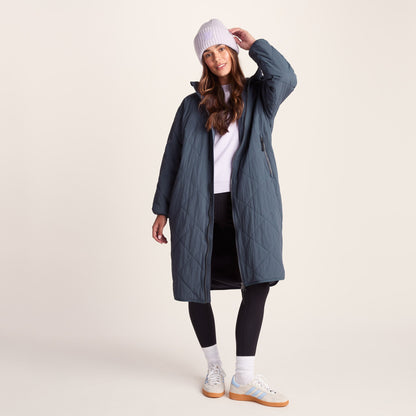 Banton Womens Oversized Shower Resistant Insulated Jacket - Washed Blue