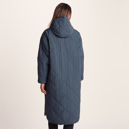 Banton Womens Oversized Shower Resistant Insulated Jacket - Washed Blue