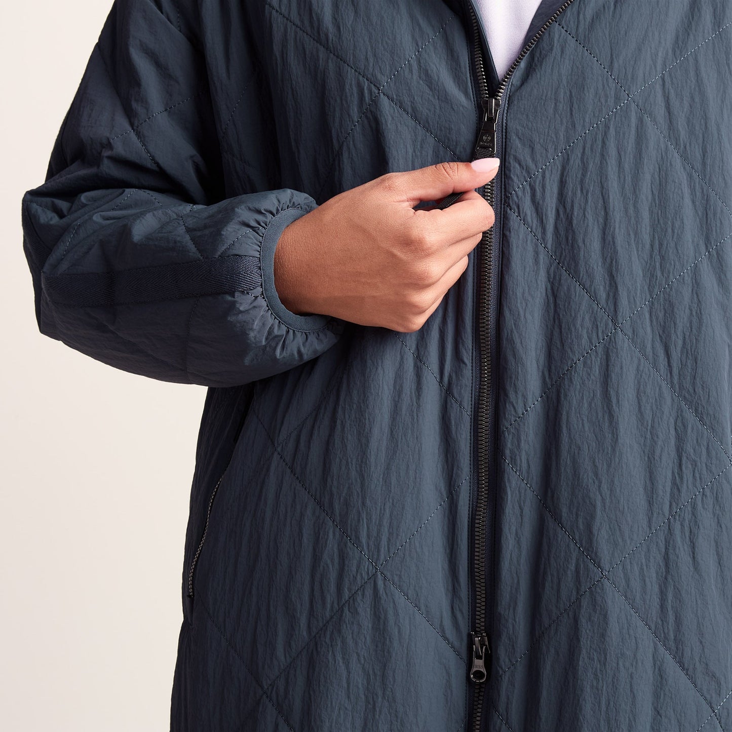 Banton Womens Oversized Shower Resistant Insulated Jacket - Washed Blue