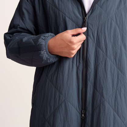 Banton Womens Oversized Shower Resistant Insulated Jacket - Washed Blue