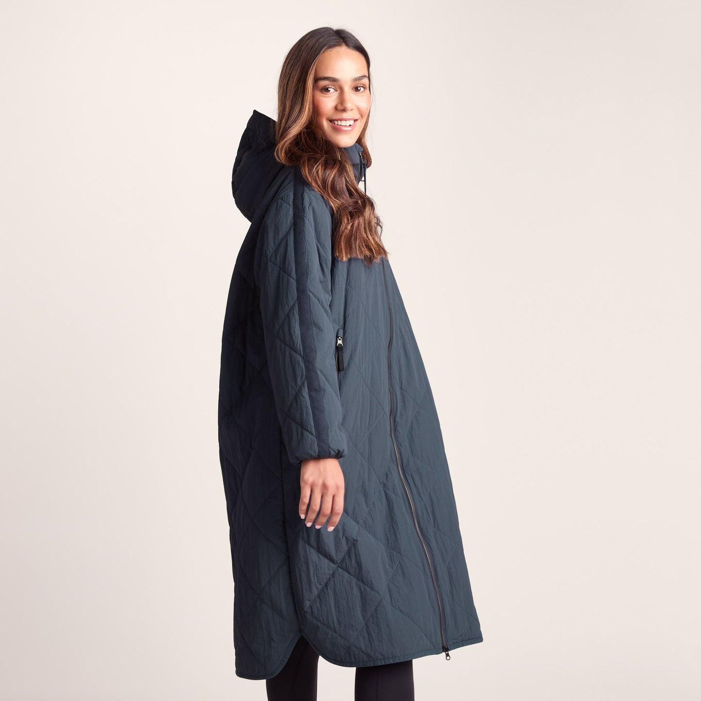 Banton Womens Oversized Shower Resistant Insulated Jacket - Washed Blue
