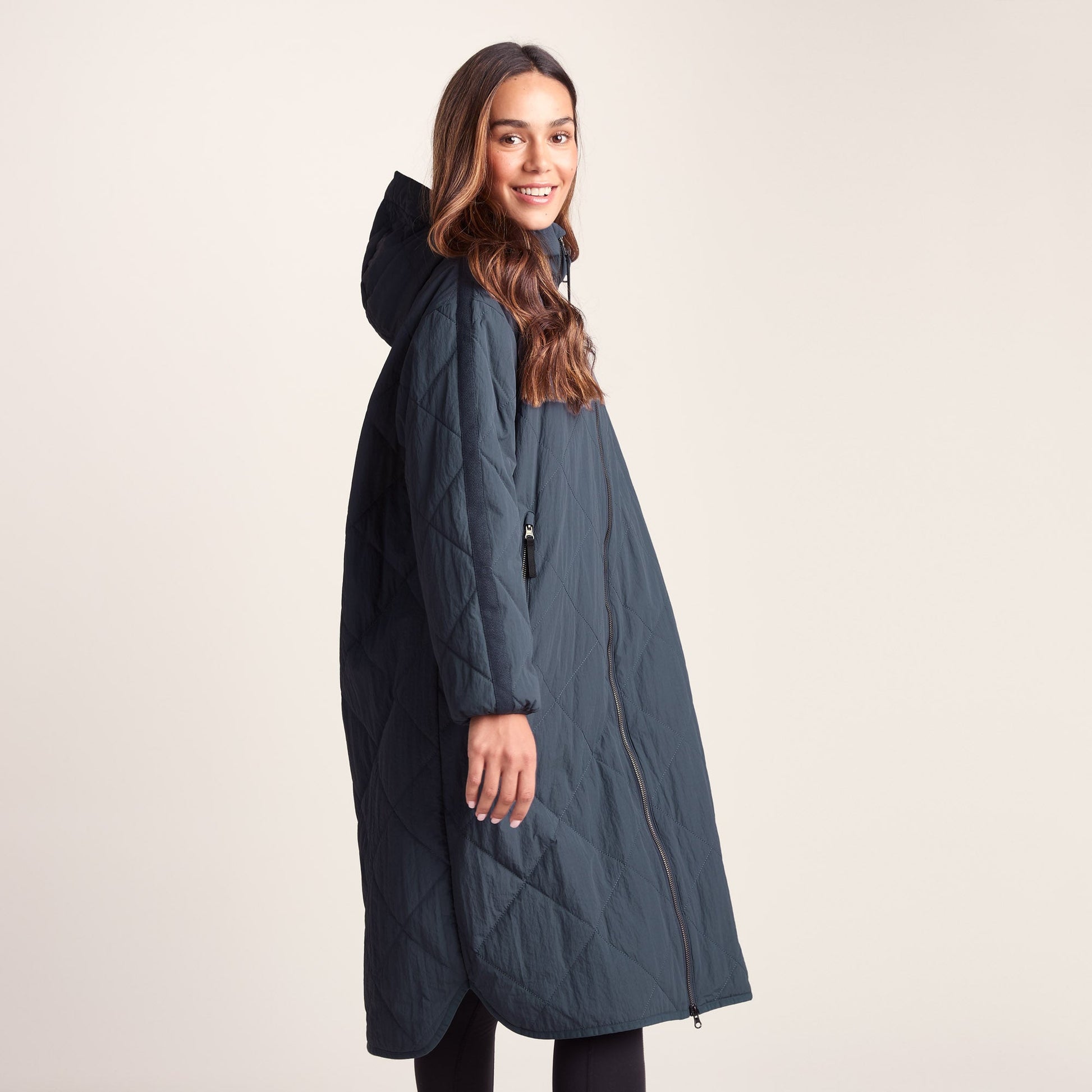 Banton Womens Oversized Shower Resistant Insulated Jacket - Washed Blue