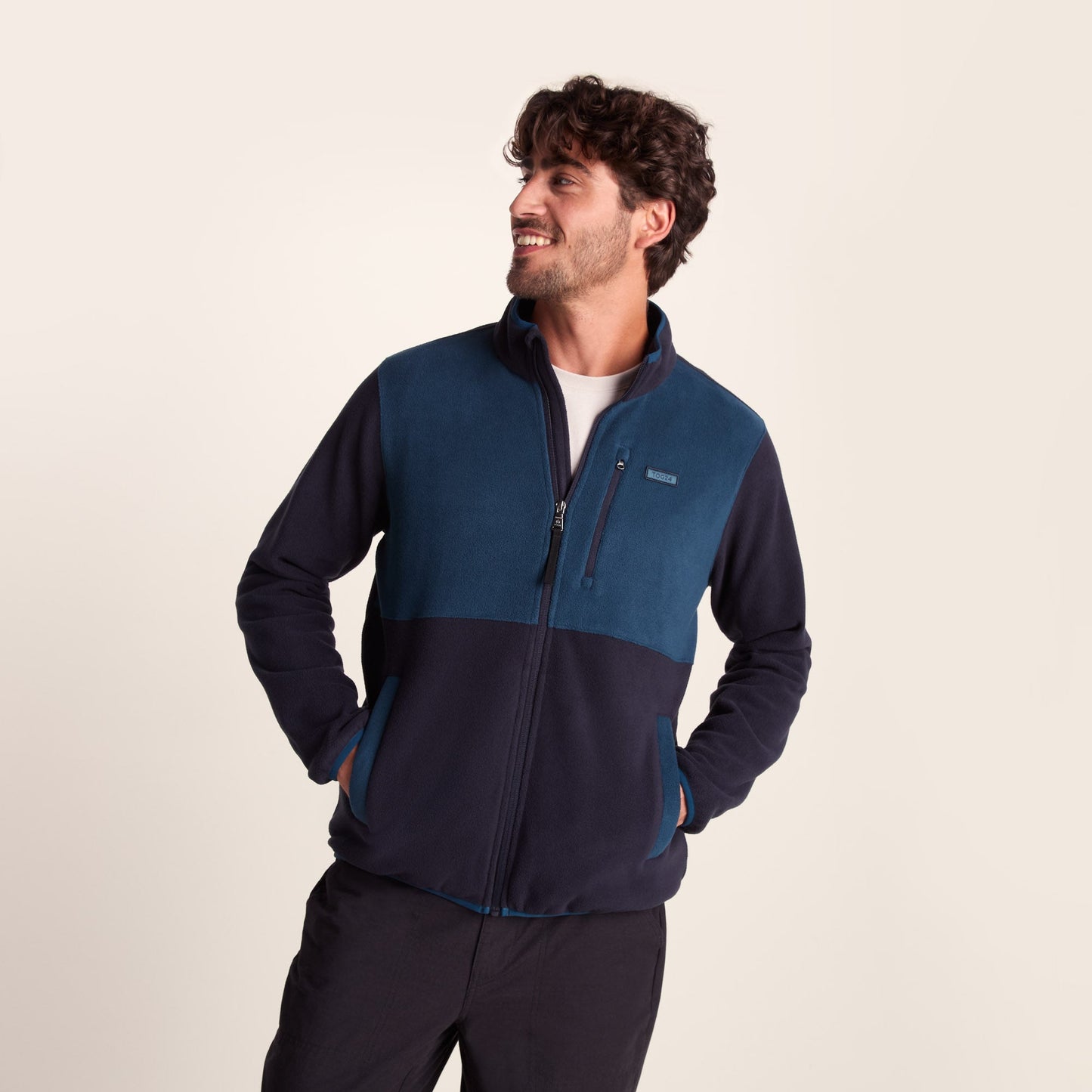 Banwell Mens Microfleece Jacket - Dark Indigo/Petrol Green